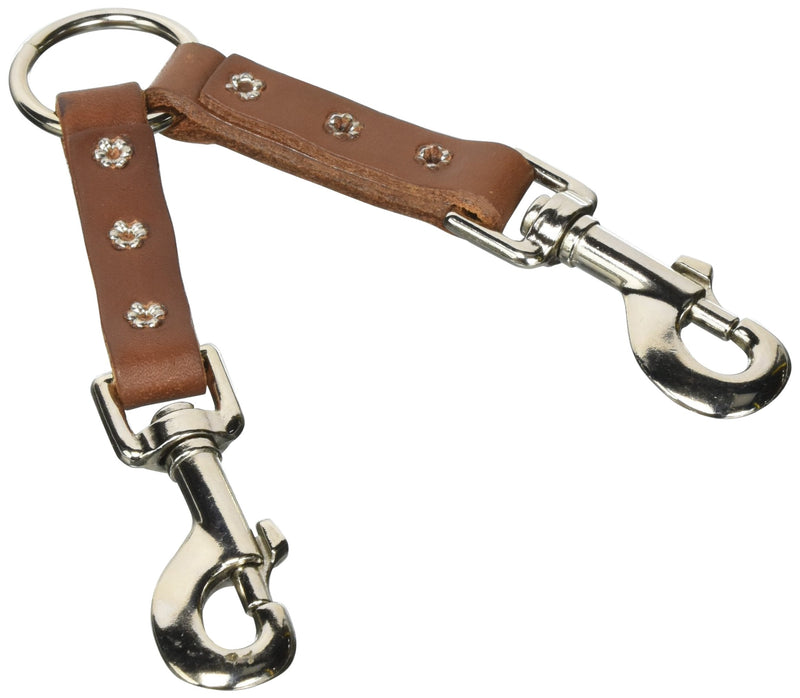 2 x 2 Dog Bully Leather Lead Coupler, Small - PawsPlanet Australia