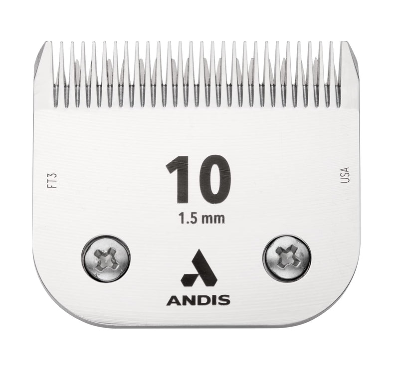 Andis – 64315, Ceramic Edge Detachable Pet Clipper Blade – Carbon-Infused Steel with Sharp Cutting Tech, Runs Cooler & Stays Sharper, Resists Rust & Heat, Size-10 - Fits AG, AGC & BDC Series, Chrome - PawsPlanet Australia
