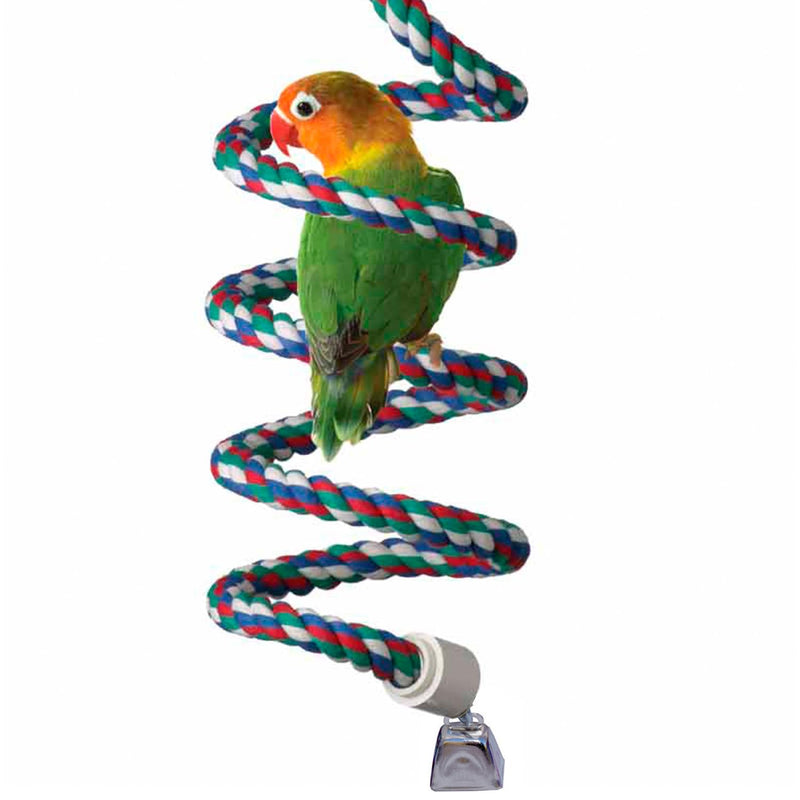 Super Bird Creations SB323 Small Bungee Bird Toy - Rope Perch for Canary, Parakeets, Cockatiels, Finch, Lovebirds - Colorful Hanging Perch - Enriching Bungee Toy for Small Birds & in Bird Cages ½" x 52" Bungee - PawsPlanet Australia