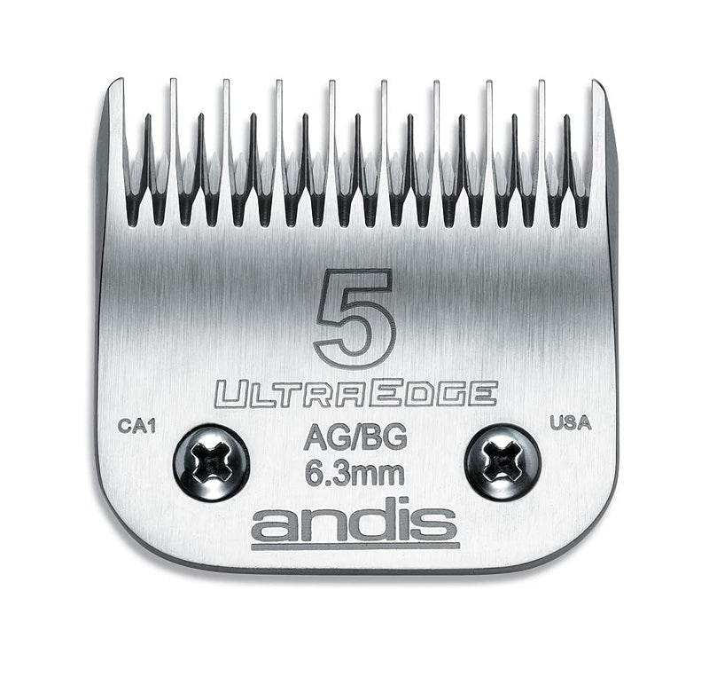 Andis Carbon Infused Steel UltraEdge Dog Clipper Blade, Size-5 Skip Tooth, 1/4-Inch Cut Length (64079),Chrome - PawsPlanet Australia