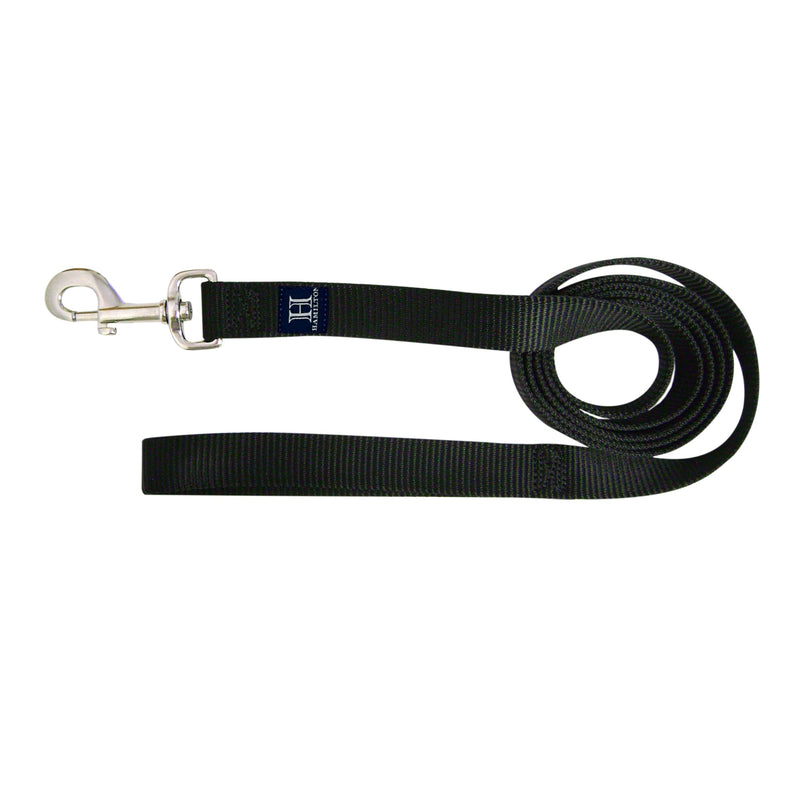 Hamilton Single Thick Deluxe Nylon Dog Leash with Swivel Snap, 1" by 4' Long, Black - PawsPlanet Australia