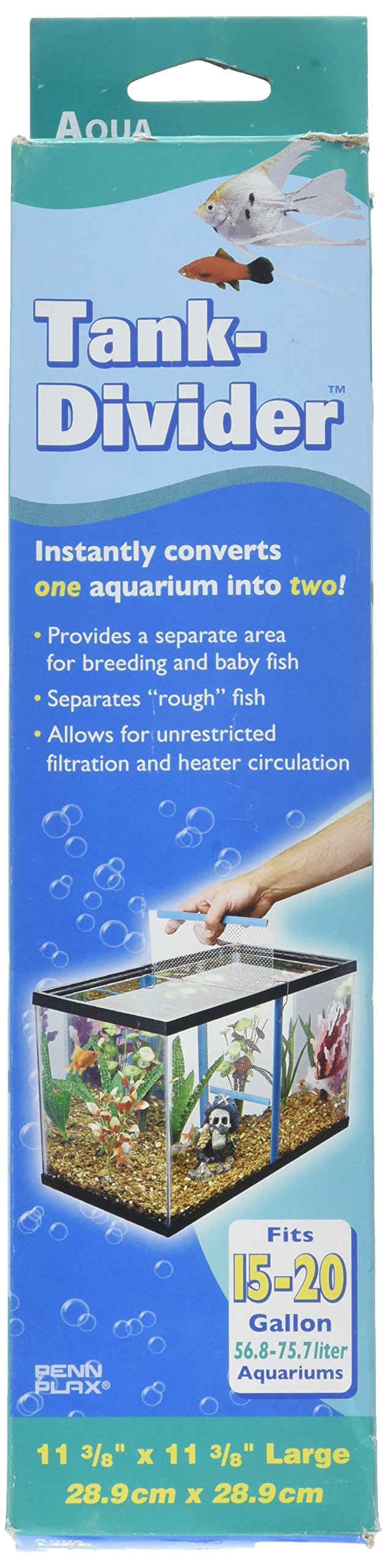 Penn-Plax Large Tank Divider for Aquariums, 11-3/8" x 11-3/8" (TDLBX) - PawsPlanet Australia