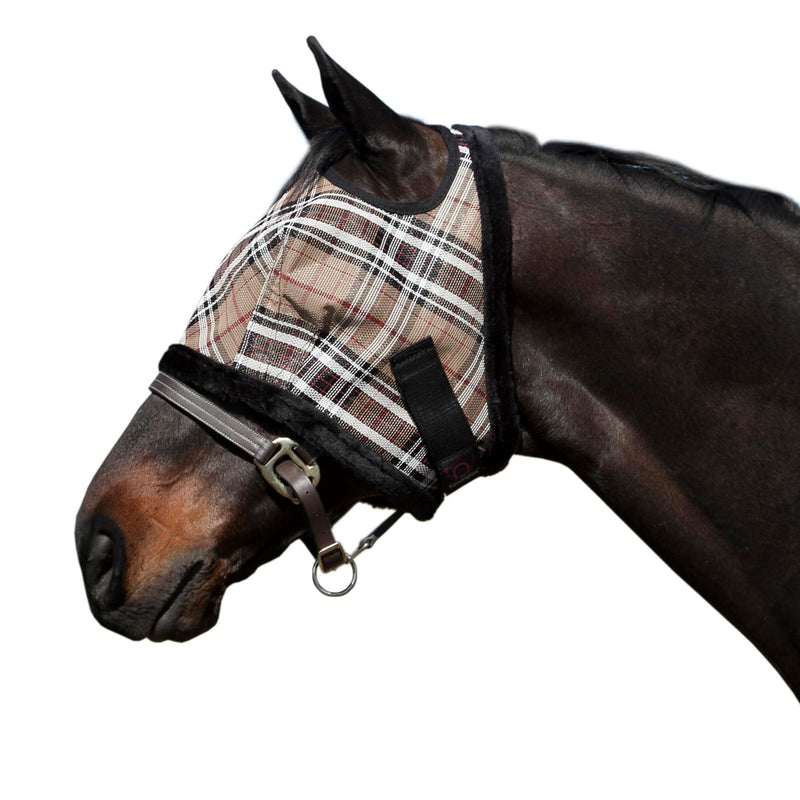 Kensington Fly Mask with Fleece Trim for Horses — Protects Face and Eyes Helps Block Sun Rays While Allowing Full Visibility — Breathable and Non Heat Transferring Large 121 - Deluxe Black - PawsPlanet Australia