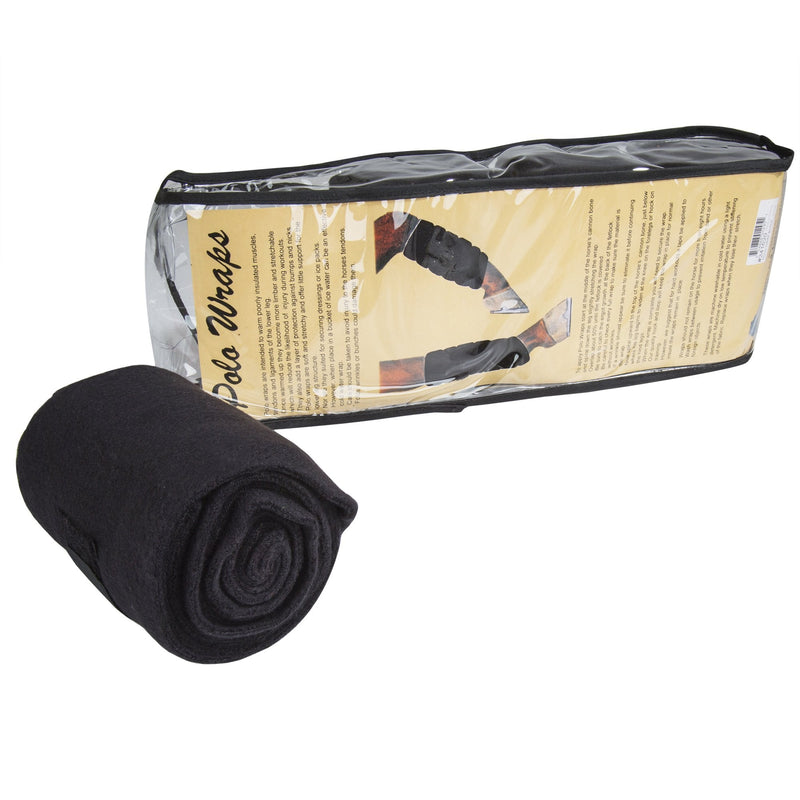 Intrepid International Polo Wraps for Horses Set of 4 Cotton Bandage Wrap, Horse Leg Wraps, Vet Wrap for Horses, Horse Size, Exercise Training Bandage Black - PawsPlanet Australia