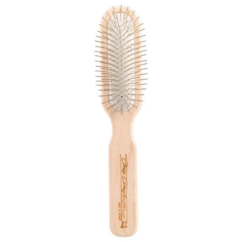 Chris Christensen 27 mm Oblong Pin Dog Brush, Original Series, Groom Like a Professional, Stainless Steel Pins, Lightweight Beech Wood Body, Ground and Polished Tips Brown 27mm