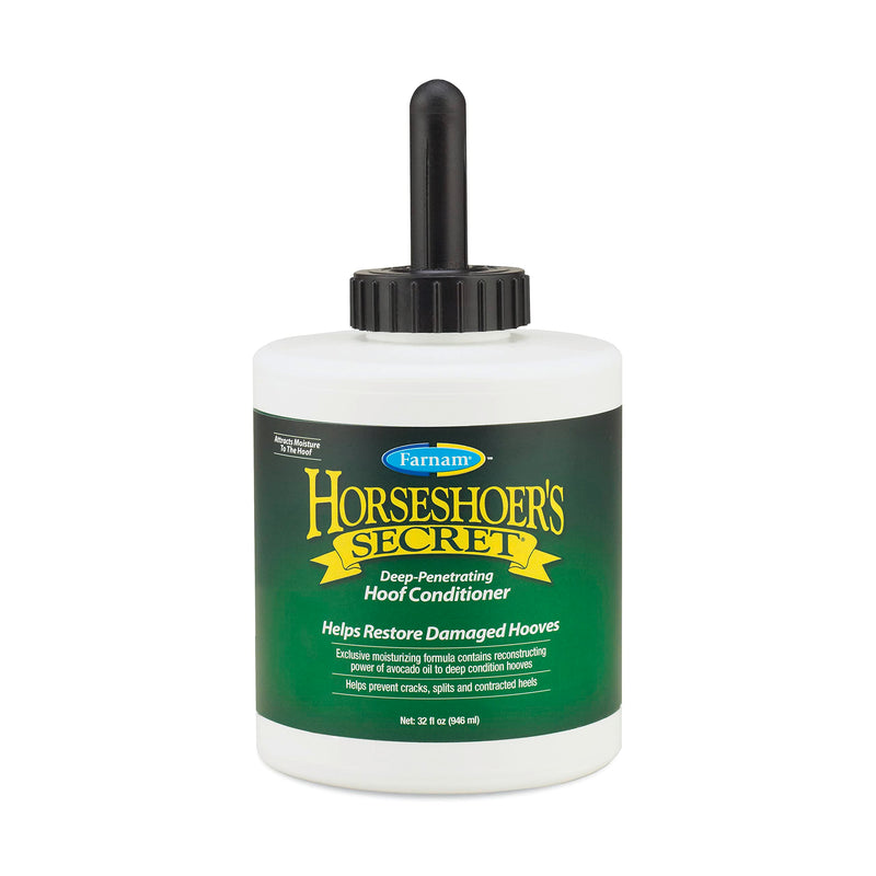 Farnam Horseshoer's Secret Deep-Penetrating Hoof Oil for Horses, Conditions Dry Hooves, Prevents Cracks, Splits & Contracted Heels, Contains Avocado, Glycerine & Mineral Oils, Fast Absorbing, 32 Oz 32 Ounces - PawsPlanet Australia