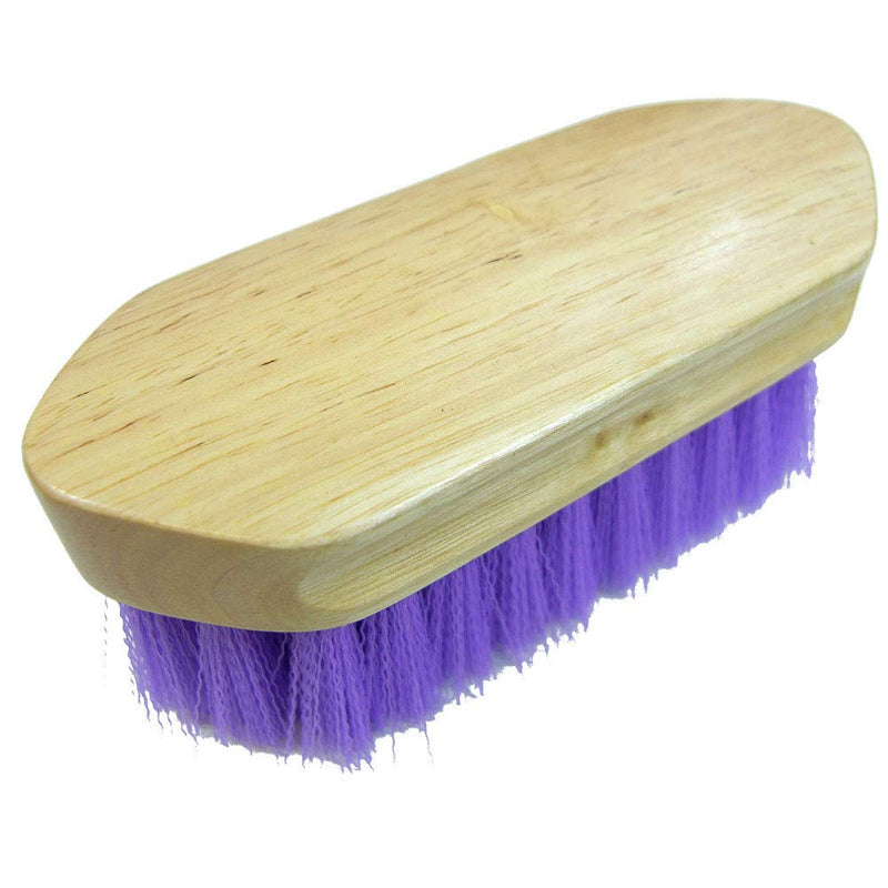 Intrepid International Horse Brush, 6-1/4" Pony Brush w/Wood Handle & Nylon Bristles, for Horse Grooming Kit, Livestock Brush, Horse Brushes for Grooming, All-Over Cleaning & Touch-Ups Purple