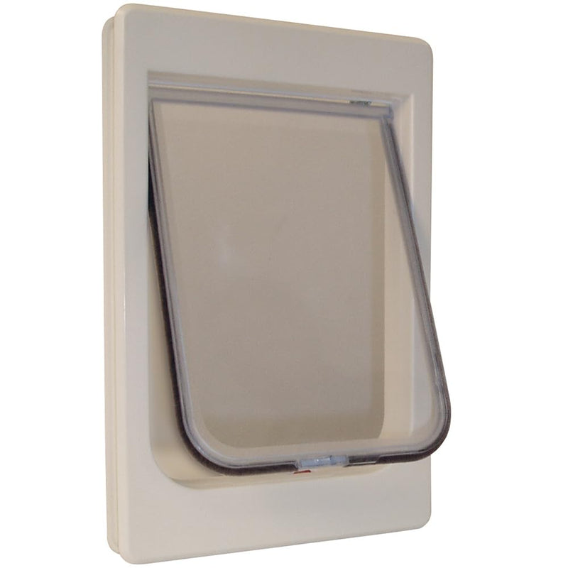 Perfect Pet Tubby Kat Cat Door with 4 Way Lock And LEXAN Flap, 7 1/2" x 10 1/2" Flap Size White - PawsPlanet Australia
