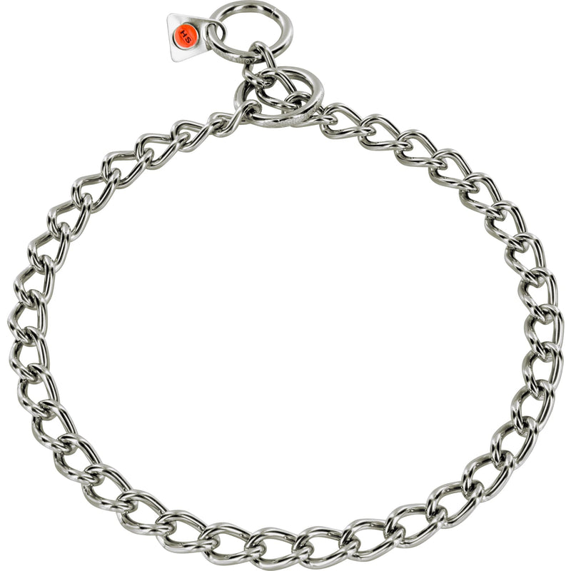 Herm Sprenger Stainless Steel Dog Collar with Round Links Choke Chain for Small Medium Large Dogs Professional Training Collar Correction Slip Chain Made in Germany (22in (55cm)) 22in (55cm) - PawsPlanet Australia
