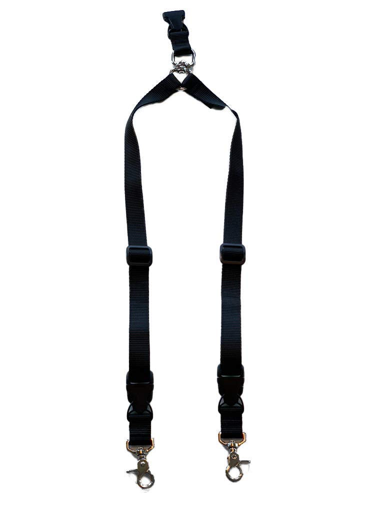 The Buddy System Accessories for Our Dog Leashes Made in USA (Double Buddy, Regular Dog Black) Double Buddy Regular