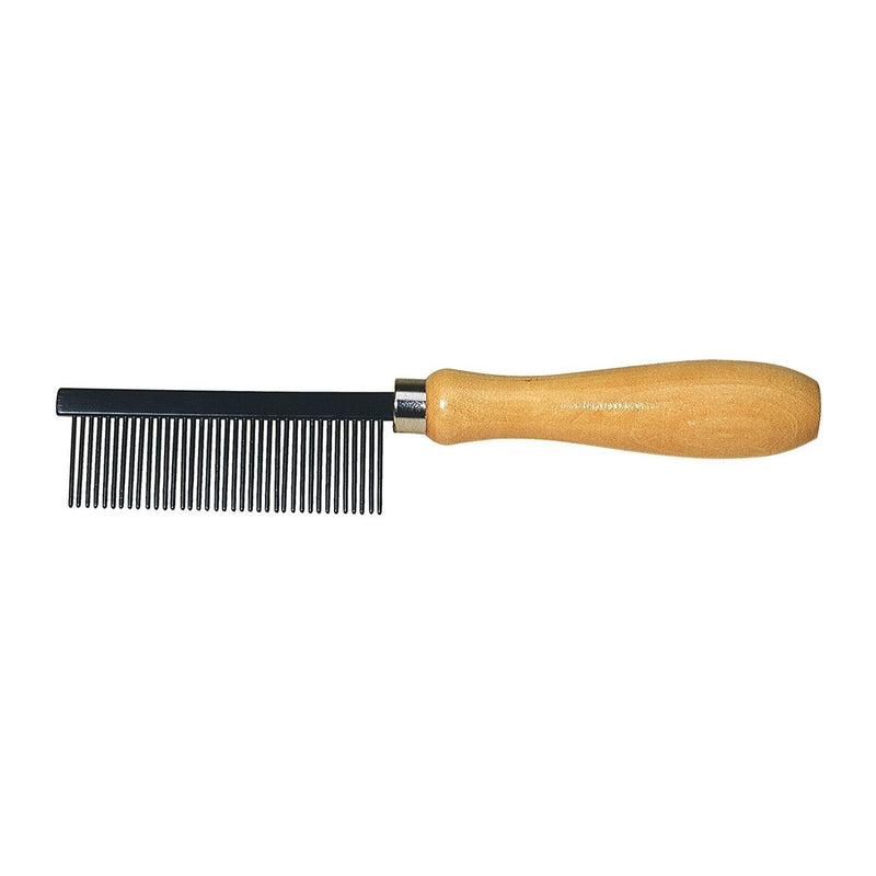 Redecker Stainless Steel Metal Comb with Varnished Wooden Handle, 7-1/8-Inches, made in Taiwan - PawsPlanet Australia