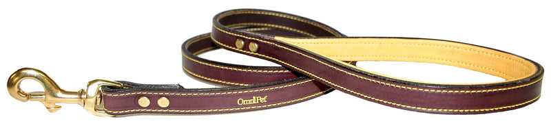 Deer Tan Leather Dog Leash – Soft Deer Hide Lined Handle, Heavy-Duty Nickel/Brass Hardware, Handcrafted in USA – Durable & Luxurious; Havana Brown, 5/8" Wide, 4' Long - PawsPlanet Australia