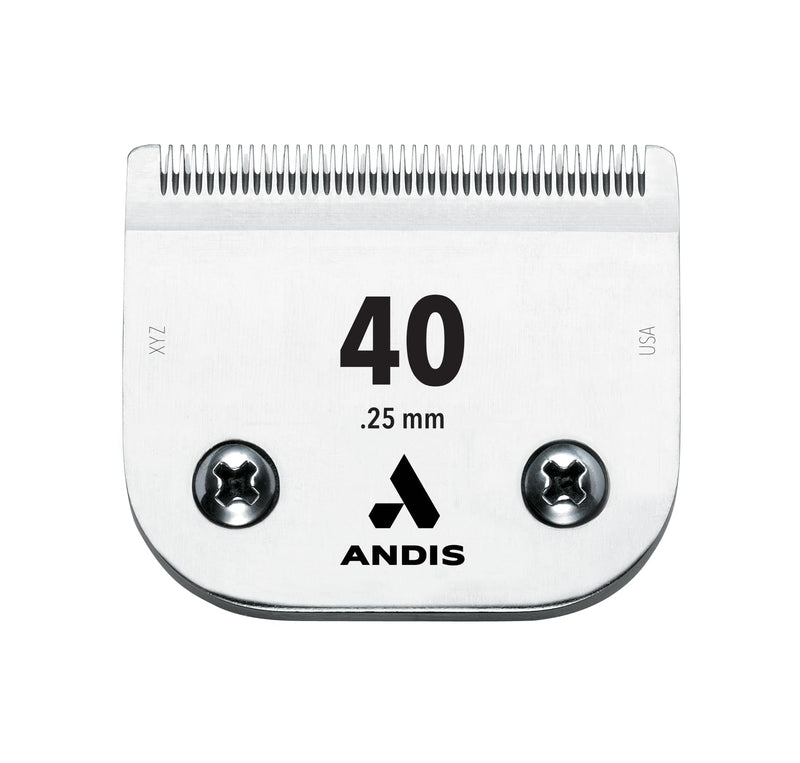 Andis - 64076, Ultra Edge Super Blocking Dog Clipper Blade - Built with Carbon-Infused Steel, Sharp Cutting Edges with Zero Gaps, Size-40, Removes Hairs 1/100-Inch - for Full Body Grooming, Chrome - PawsPlanet Australia