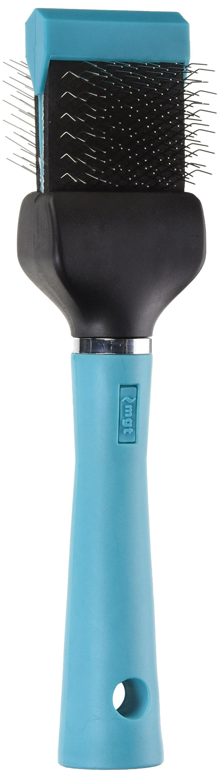 Master Grooming Tools Flexible Single Side Pet Slicker Brush with Hard Handle, Small, Teal Single-Hard - PawsPlanet Australia
