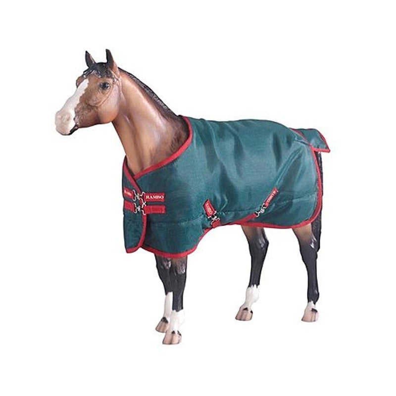 Breyer Traditional Rambo Blanket, Green/Red (1:9 Scale) Rambo® Blanket - PawsPlanet Australia