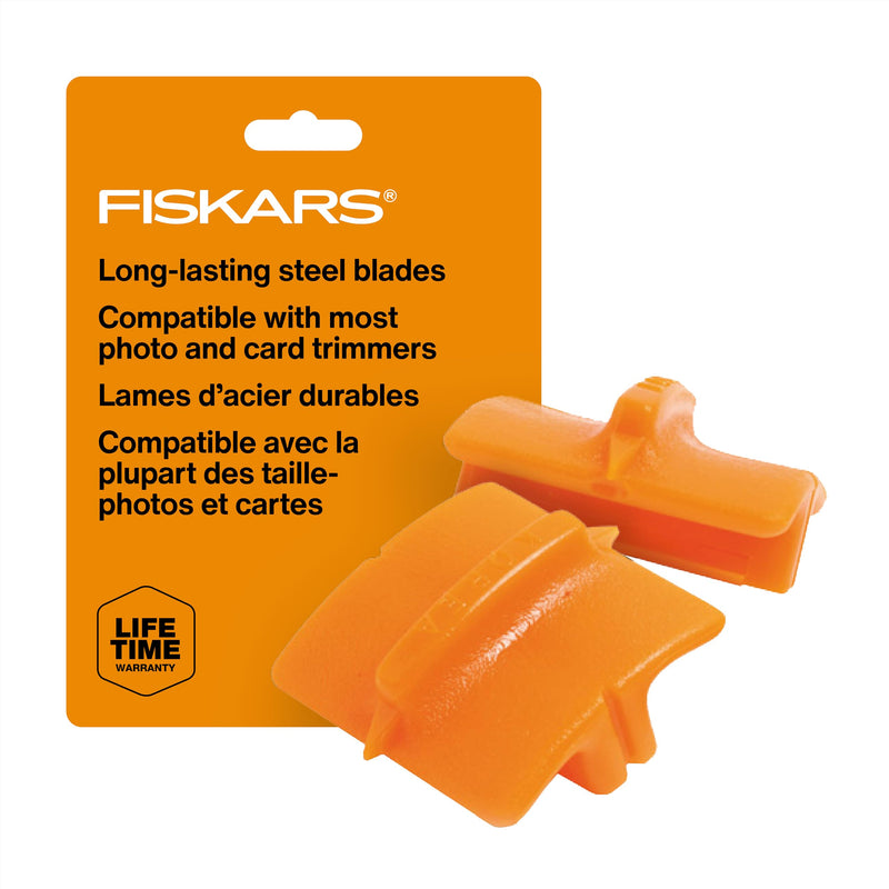 Fiskars Trimmer Replacement Blades, Precision-Ground Steel for Clean Cuts, Refill Carriage for 9" & 12" Personal Trimmers, Two Pack, Orange 2-Pack Style G - PawsPlanet Australia
