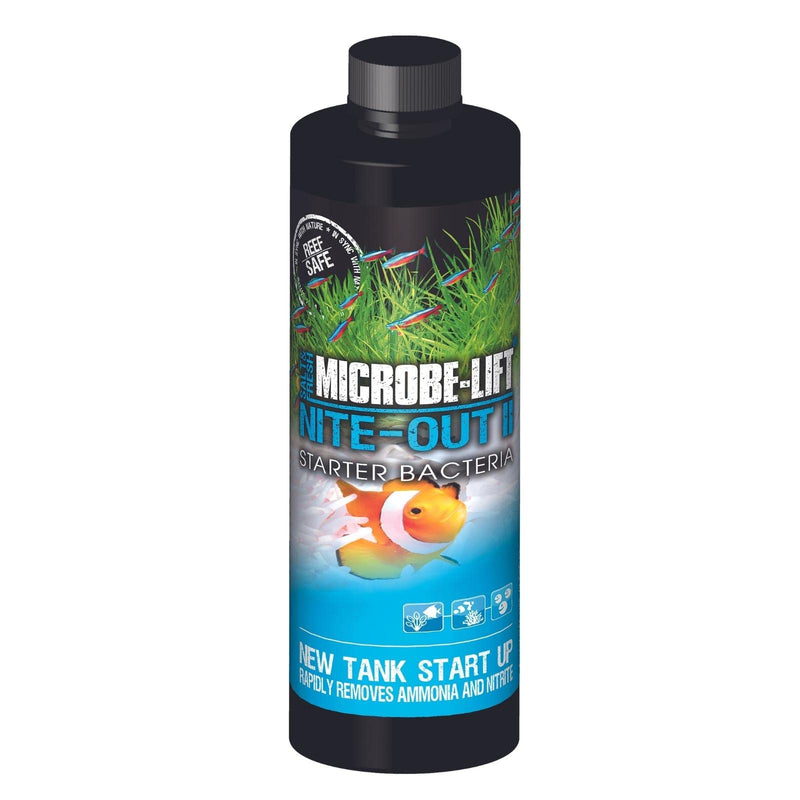MICROBE-LIFT Nite-Out II Aquarium Bacteria for Start-up, Instantly Cycle Aquariums, Add Fish on Day 1, Rapid Ammonia and Nitrite Reducer for Freshwater & Saltwater Fish Tank, 16 Ounces (NITEH16)