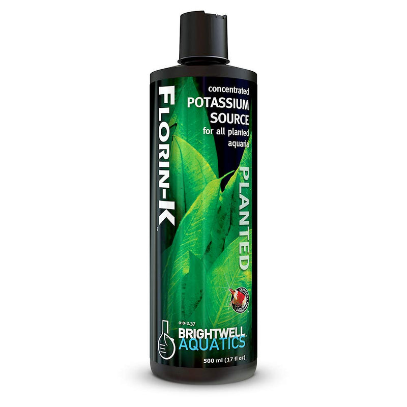 Brightwell Aquatics Florin-K High-Purity Potassium Supplement for Freshwater Aquariums Supports Photosynthesis, Growth & Enzyme Activation, Shrimp Safe, 500 ml 500-ml