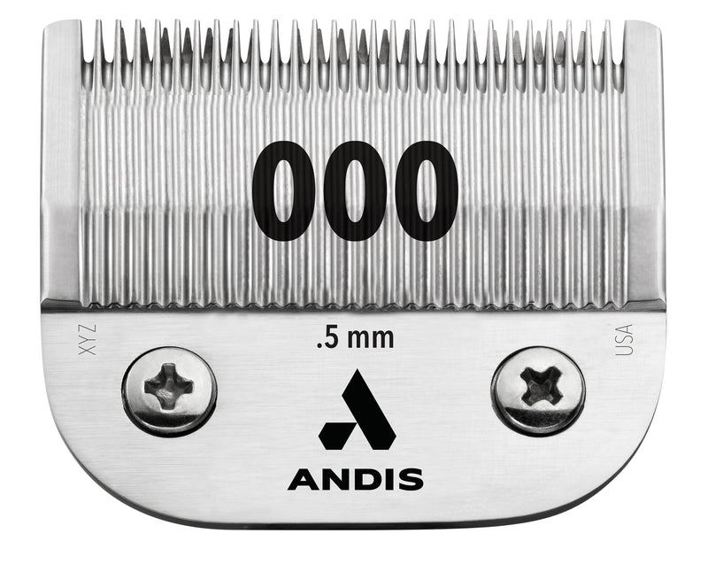 Andis 64073 Ultra Edge Detachable 0.5mm Clipper Blade - Built with Carbonized Steel, Close-Cutting Technology with Long Life Sharp Blades - Size 000-1/50-Inch Cut Length, Chrome Size 000 (.5mm) - PawsPlanet Australia