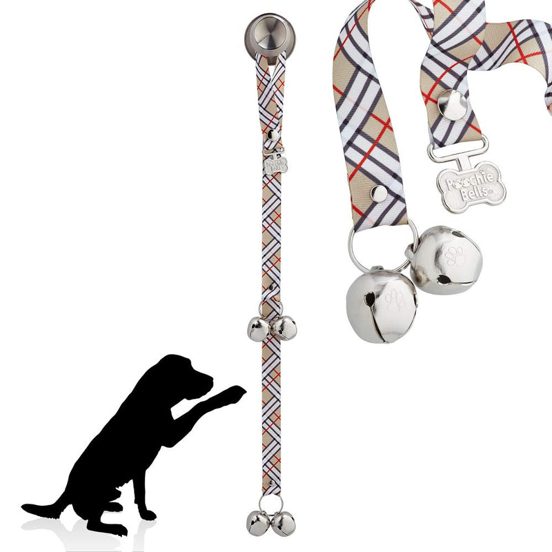 PoochieBells Handcrafted Dog Doorbell for Potty Training – Easy & Quick, Doggie-Safe USA-Made Dog Door Bell with Perfect Sound, Dog Trainer-Recommended for Over 20 Years, London Plaid - PawsPlanet Australia