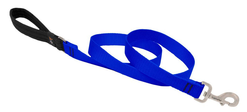 Dog Leash by Lupine in 1" Wide Blue 6-Foot Long with Padded Handle 1" wide; 6-ft long - PawsPlanet Australia