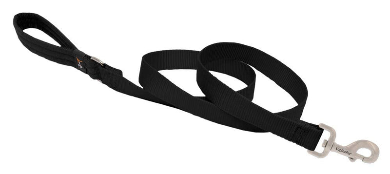 Dog Leash by Lupine in 1" Wide Black 4-Foot Long with Padded Handle 1" wide; 4-ft long - PawsPlanet Australia