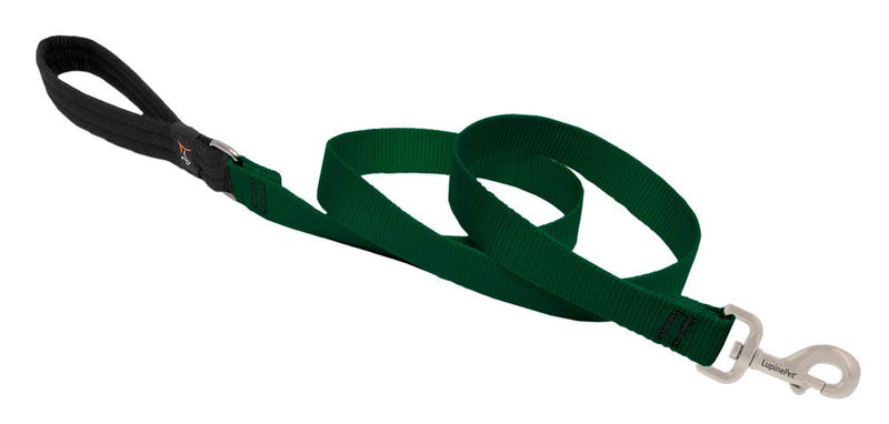 Dog Leash by Lupine in 1" Wide Green 4-Foot Long with Padded Handle 1" wide; 4-ft long - PawsPlanet Australia