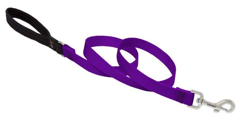 Dog Leash by Lupine in 3/4" Wide Purple 6-Foot Long with Padded Handle 3/4" wide; 6-ft long - PawsPlanet Australia