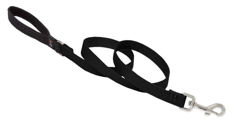 Dog Leash by Lupine in 3/4" Wide Black 6-Foot Long with Padded Handle 3/4" wide; 6-ft long - PawsPlanet Australia
