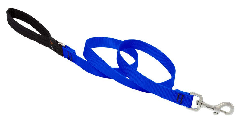 Dog Leash by Lupine in 3/4" Wide Blue 6-Foot Long with Padded Handle 3/4" wide; 6-ft long - PawsPlanet Australia