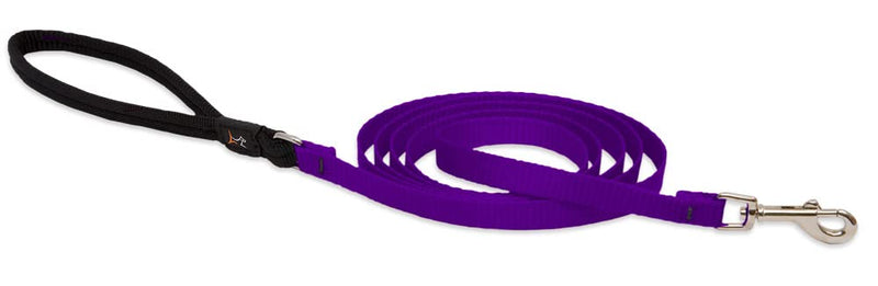 LupinePet Basics 1/2" Purple 6-foot Padded Handle Leash for Small Pets Leash - 1/2"W; 6-Foot - PawsPlanet Australia