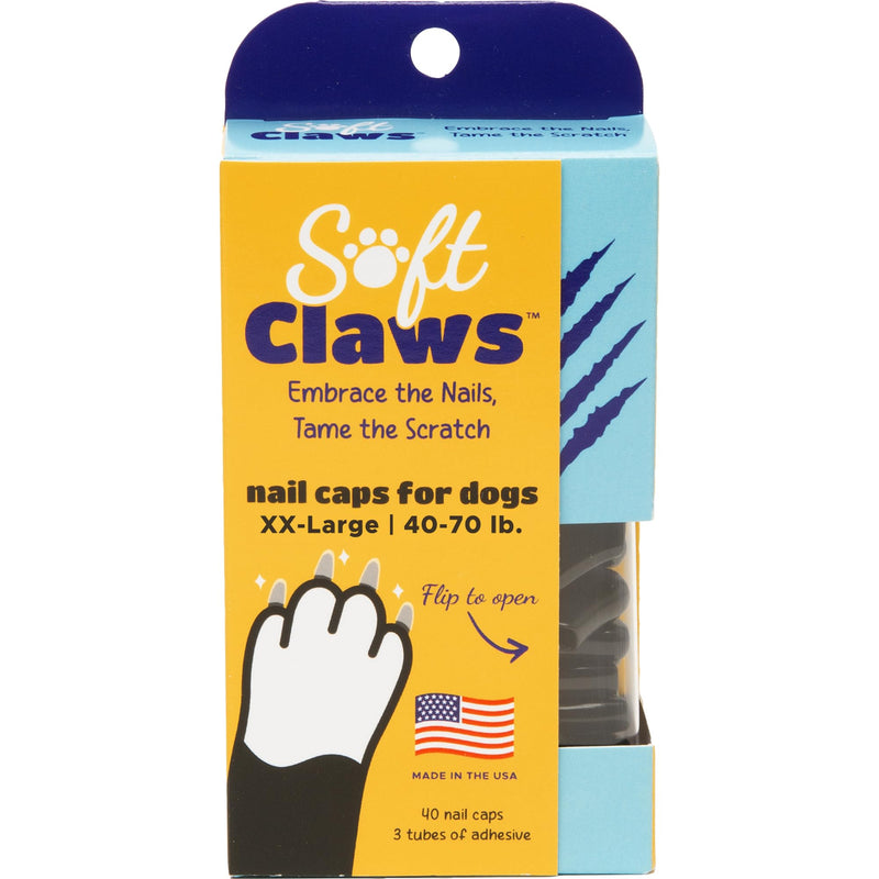 Soft Claws Dog and Cat Nail Caps Take Home Kit, XX-Large, Black - PawsPlanet Australia