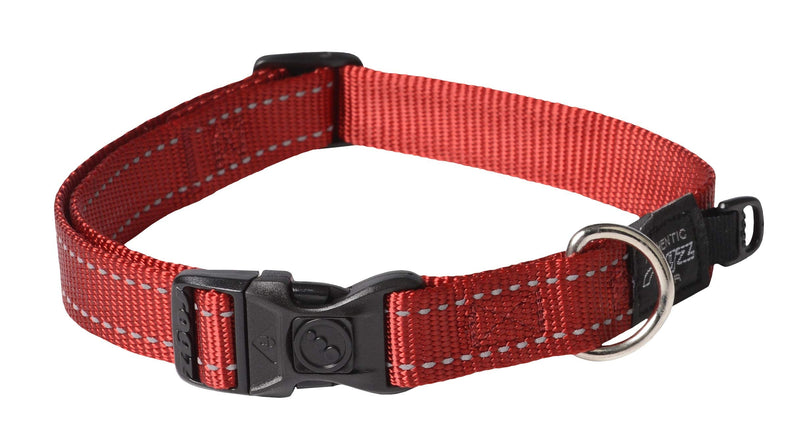 Reflective Dog Collar for Large Dogs, Adjustable from 13-22 inches, Red 3/4" Large