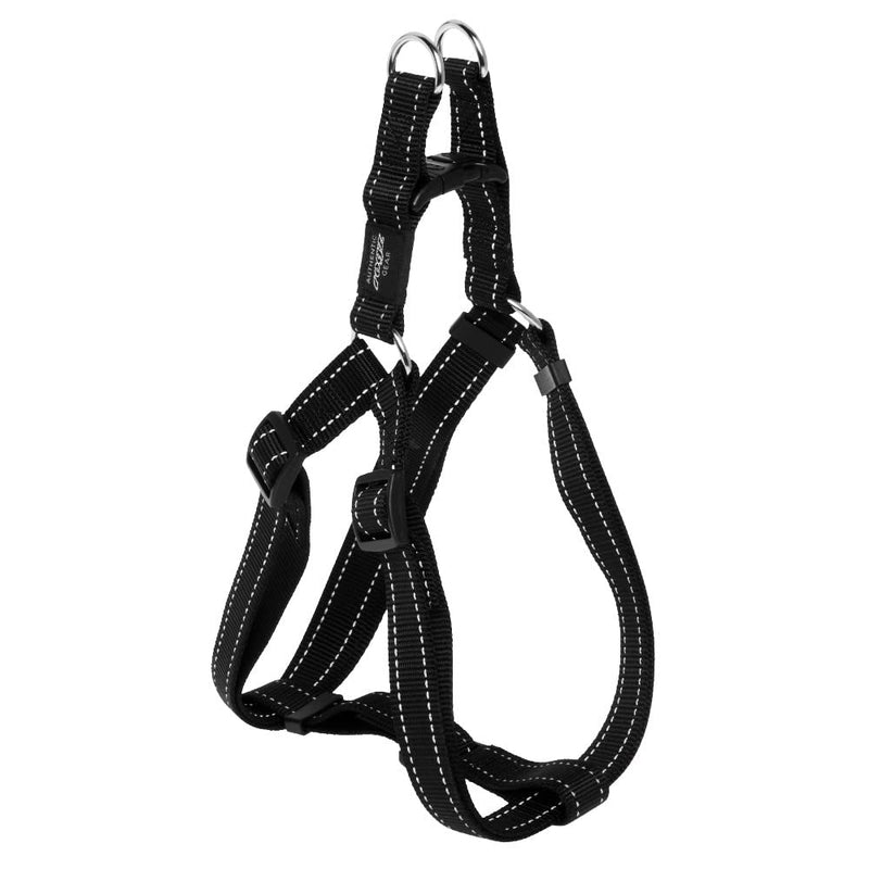 Reflective Adjustable Dog Step in Harness for Extra Large Dogs; matching collar and leash available, Black - PawsPlanet Australia