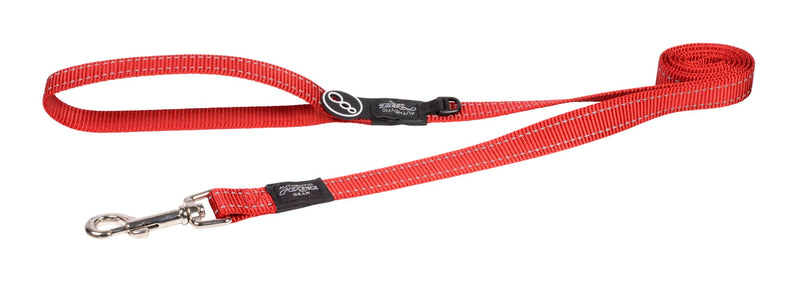 Reflective Dog Leash for Large Dogs, 3/4" wide, 6' long, Red - PawsPlanet Australia