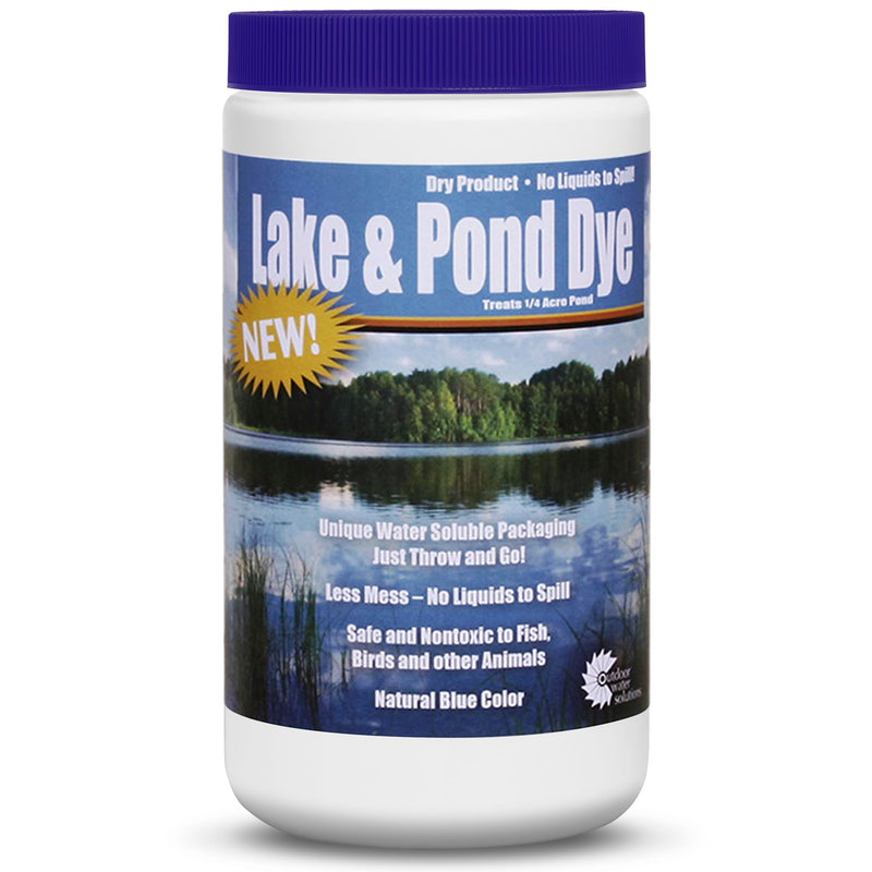 Outdoor Water Solutions Lake and Pond Dye Water Soluble Pack – Easy Throw & Go Pond Colorant – Safe, Non-Toxic Powder – Treats 1/4 Acre – Natural Blue Pack of 1 - PawsPlanet Australia