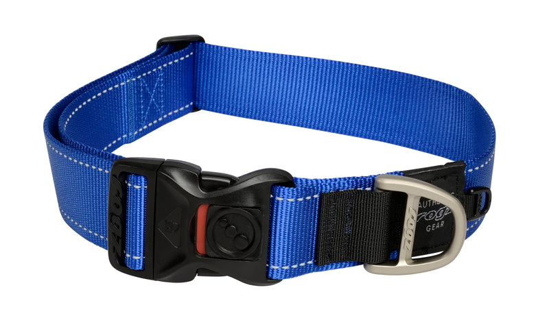 Rogz Reflective 1 and 5/8-Inch Landing Strip Dog Collar, XXLarge, Blue xl - PawsPlanet Australia