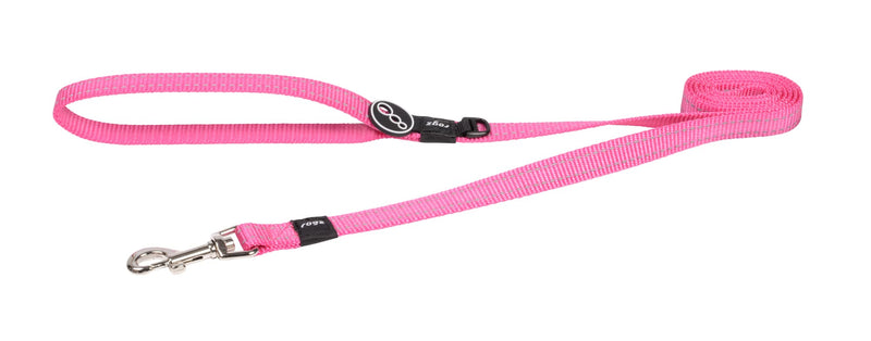Reflective Dog Leash for Medium Dogs, 5/8" wide, 6' long, Pink - PawsPlanet Australia