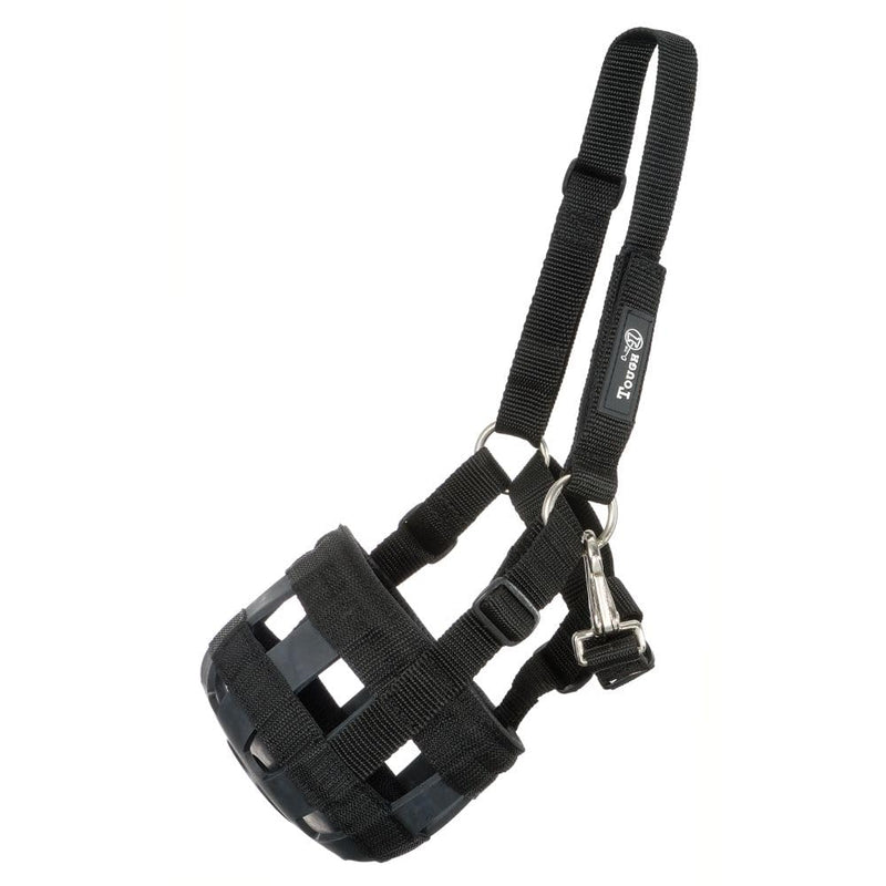 Tough1 Poly/Nylon Grazing Muzzle with Halter Miniature Horse Black