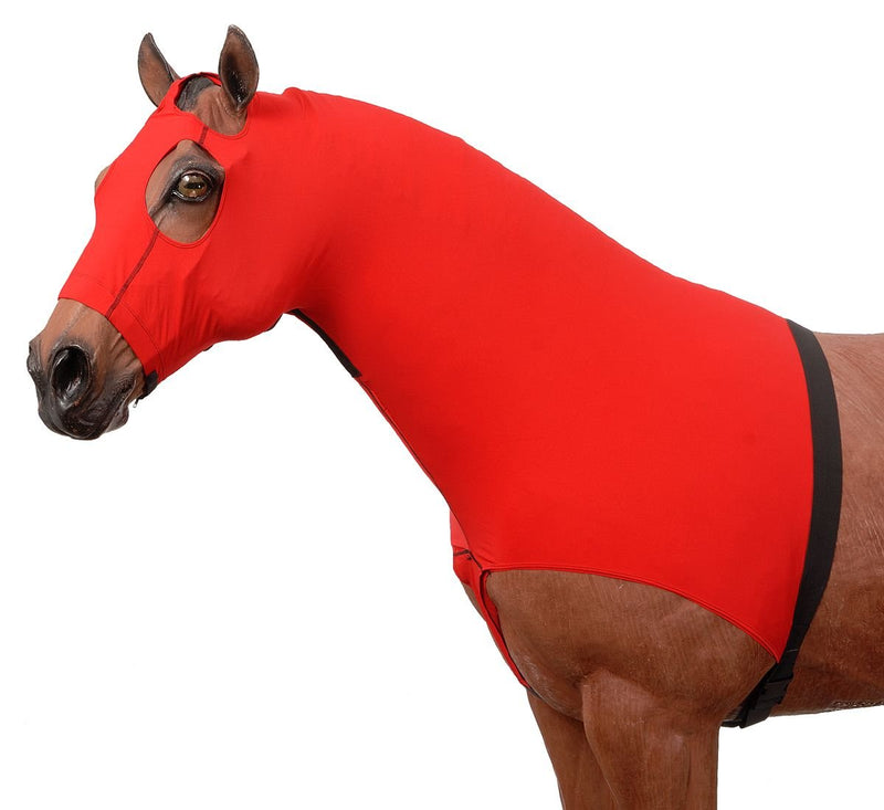 Tough 1 Spandex Mane Stay Hood Large Red - PawsPlanet Australia