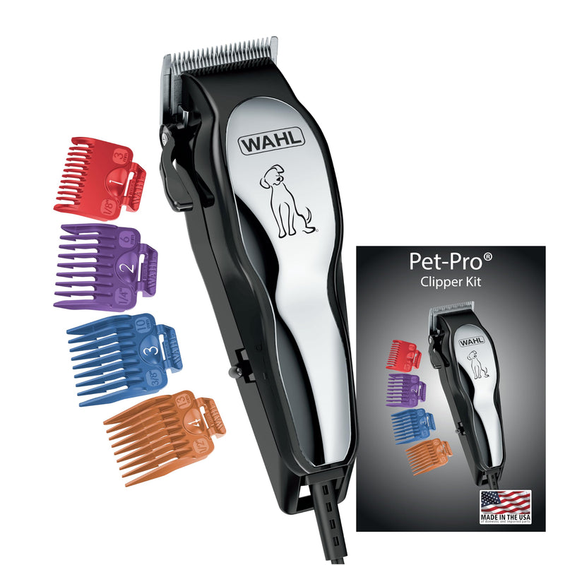 Wahl USA Clipper Pet-Pro Dog Grooming Kit - Electric Corded Dog Clipper for Dogs & Cats with Fine & Medium Coats - Model 9281-210 one size - PawsPlanet Australia