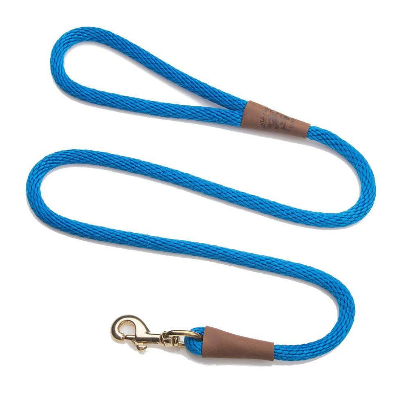 Mendota Pet Snap Leash - British-Style Braided Dog Lead, Made in The USA - Blue, 1/2 in x 6 ft - for Large Breeds Black 3/8 in x 4 ft - PawsPlanet Australia