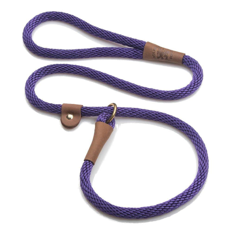 Mendota Pet Slip Leash - Dog Lead and Collar Combo - Made in The USA - Purple, 1/2 in x 6 ft - for Large Breeds - PawsPlanet Australia