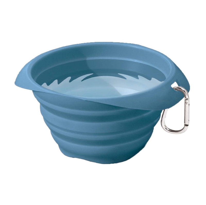 Collapsible Travel Dog Bowl, Pet Food & Hiking Water Bowl, Food Grade Silic1 Bowl for Dogs, Travel Accessories for Pets, BPA Free, Carabiner, Collaps a Bowl, Mash n’ Stash, Zippy Bowl (New Version) Regular Kurgo Blue