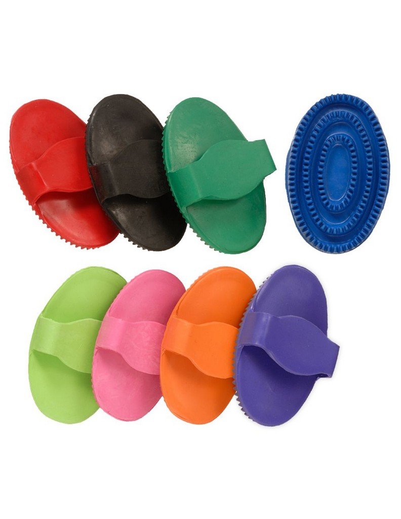 Tough-1 Curry Comb Jr. Rubber Protection Neon Green 68-24417 - PawsPlanet Australia