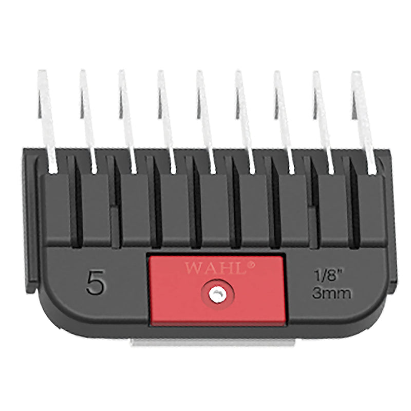 WAHL Professional Animal Stainless Steel Attachment Guide Comb Detachable Blade Pet Clippers - #5, 1/8 Inch Cut Length (3371-100), Red 1/8 Inch (Pack of 1)