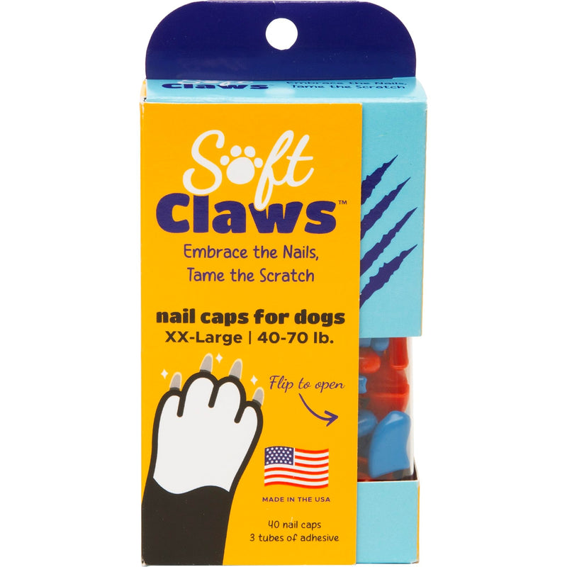 Soft Claws Canine Summer Colors Dog Nail Caps Kit, XX-Large, 40-Pack, Red and Blue Red, Blue - PawsPlanet Australia