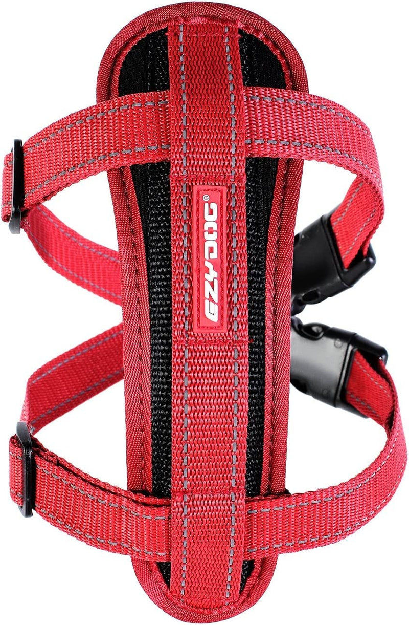 EzyDog Chest Plate No Pull Dog Harness – Escape Proof Harness with Reflective Stitching and Comfort Padding for Easy Walks, Training & Control - Car Restraint Included (Medium, Red) Medium - PawsPlanet Australia
