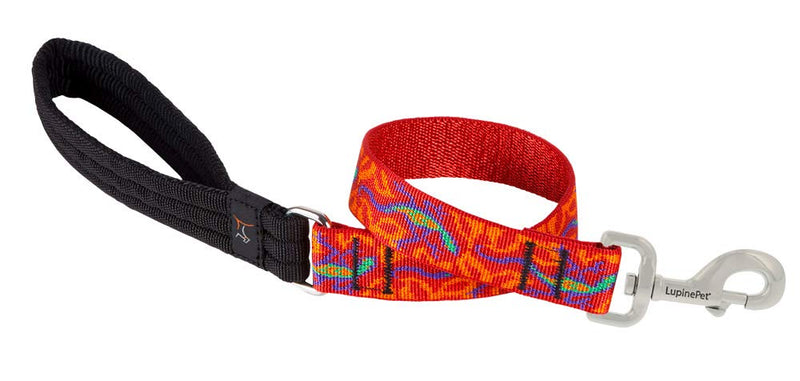 LupinePet Originals 1" Go Go Gecko 2-Foot Traffic Lead/Leash for Medium and Larger Dogs 1" wide; 2-ft long - PawsPlanet Australia