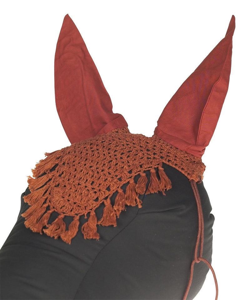 Derby Originals Crochet Horse Veil Ear Bonnet with Fringe - PawsPlanet Australia